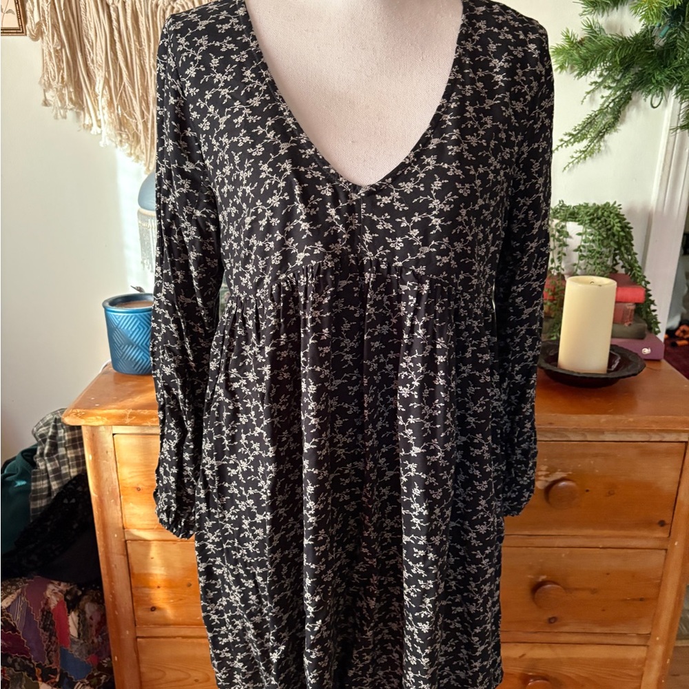 Ralph Lauren denim and supply black floral babydoll dress